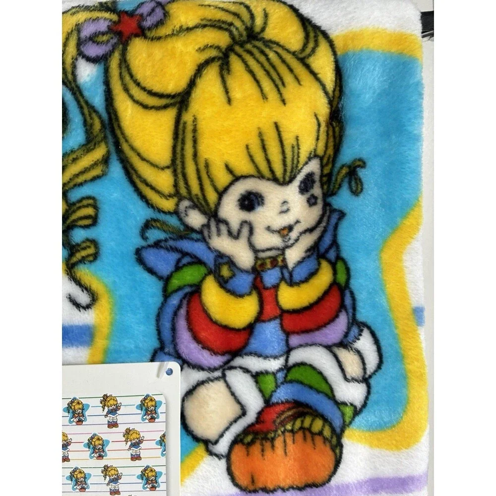 New With Tags Rainbow Brite Plush Throw Blanket Size 50